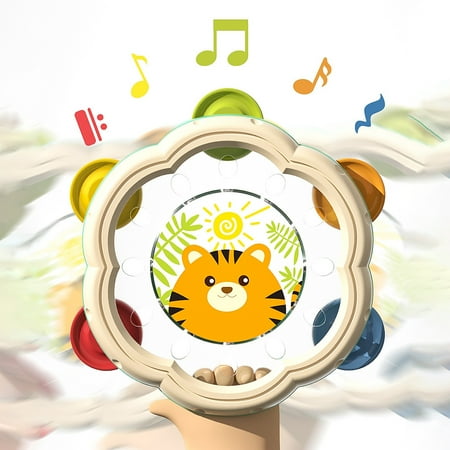 Funs Hand Clapping Tambourine 0-12 Year Old Clapping Drum Ringing Puzzle Early Education Children's Percussion Instruments Baby Toys for Home Lightning Deals of Today