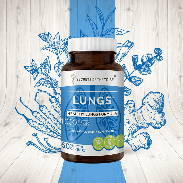 Lungs 60 Capsules, 500 mg, Licorice, Peppermint, Eucalyptus, Lungwort