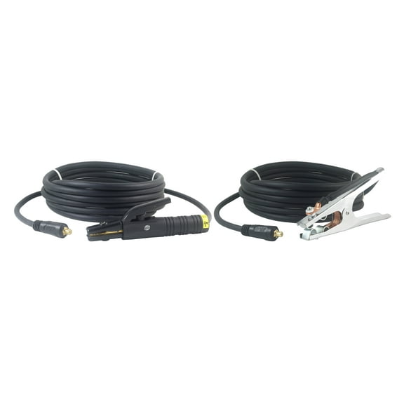 150 Amp Welding Leads Assembly Set - Dinse 10-25 Connector - #4 AWG cable (15 FEET EACH LEAD)