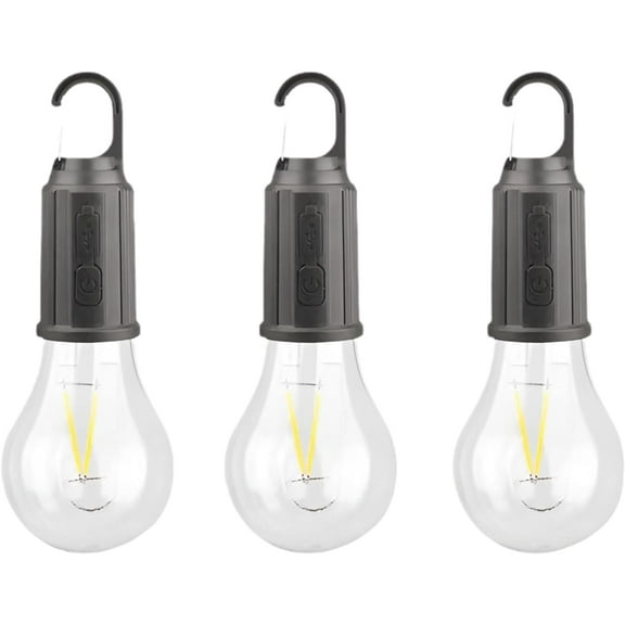 3-Pack Retro Bulb LED Emergency Lamp For Camping Tent And Home Use