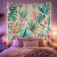 thumbnail image 2 of Tropical Hibiscus and Leaves Tapestry Wall Hanging, 2 of 7