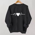 thumbnail image 2 of ZHYou Women Valentine's Day T-Shirts V-Neck Valentine's Day Printed Long Sleeve Loose Fit Casual Soft Spring Summer Tops,Black,XS, 2 of 4