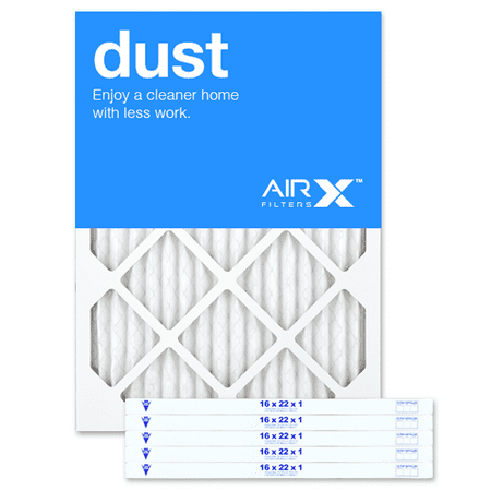 AIRx Filters Dust 16x22x1 Air Filter MERV 8 AC Furnace Pleated Air Filter Replacement Box of 6, Made in the USA