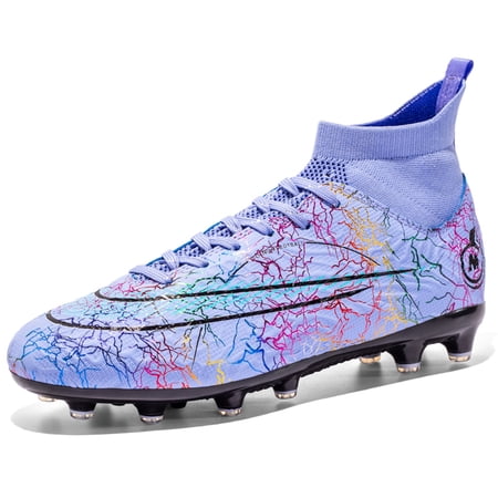 CERYTHRINA Men’s Soccer Cleats Football Boots Professional Training Turf Outdoor Indoor Sports Athletic Big Boy’s Sneaker Purple 35