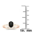 thumbnail image 2 of SuperJeweler 1 Carat Rose Cut Oval Black Diamond Solitaire Engagement Ring In 14 Karat Rose Gold For Women, 2 of 6