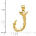thumbnail image 3 of Real 14kt Yellow Gold 3D Whale Tail Hook Pendant; for Adults and Teens; for Women and Men, 3 of 3