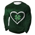 thumbnail image 2 of Ceisia Men's St. Patrick's Day Heart Shamrock Waffle Knit Top | Long Sleeve Crew Neck Casual Tee Gifts, 2 of 3