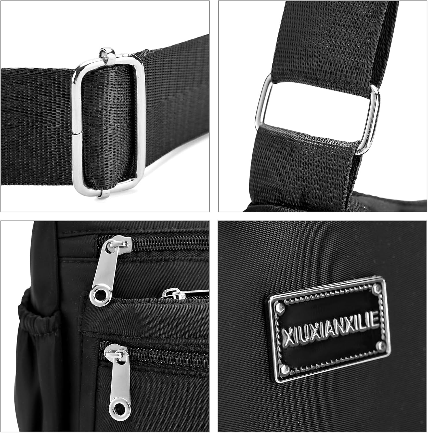 Crossbody Shoulder Bag for Women Handbag Purse, Large Nylon Tote with Adjustable Strap