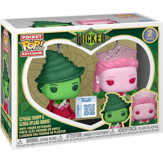 Pop Pocket Wicked 3.75 Inch Action Figure Keychain 2-Pack - Glinda & Elphaba