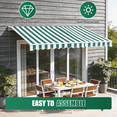 thumbnail image 6 of Sunmthink 12x10 FT Manual Retractable Awning, Waterproof Patio Sun Shade Canopy with Crank Handle, PA Coated Polyester for Backyard, Deck & Window, Green, 6 of 8