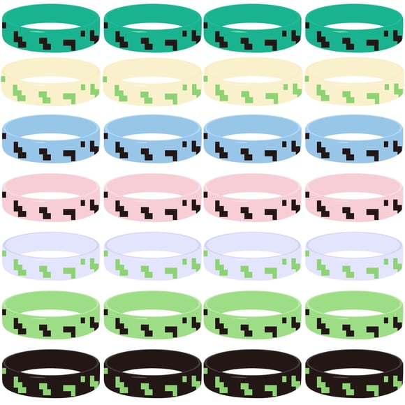 Pulseras de silicona Party Favors Ayinhov Pixel Miner Birthday 28
