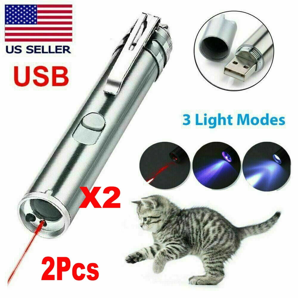 Details about   USB LASER POINTER RECHARGEABLE PEN ~ 3 in 1 Cat Pet Toy Red UV Flashlight PP