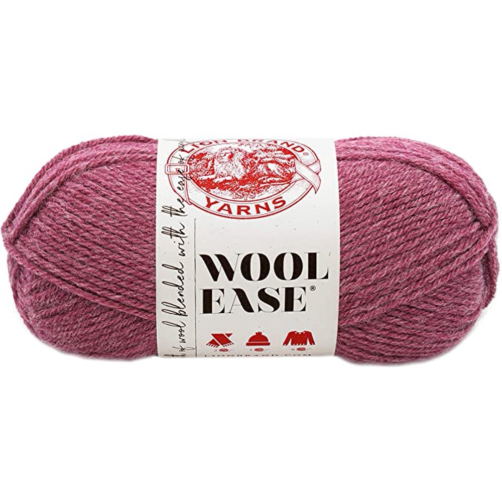 Lion Brand Yarn 620139 WoolEase Yarn, One Size, Dark Rose Heather