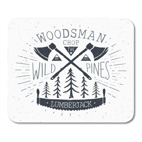 SIDONKU Blade Lumber Lumberjack at Work Vintage Label Sketch Grunge Retro Badge Design Axe Cut Mousepad Mouse Pad Mouse Mat 9x10 inch