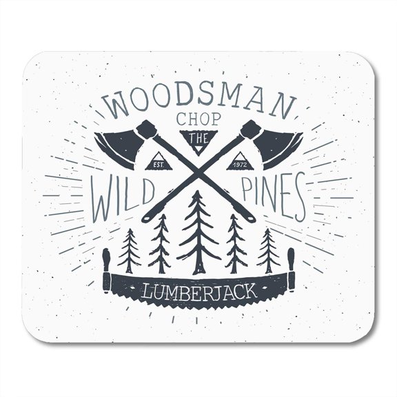 SIDONKU Blade Lumber Lumberjack at Work Vintage Label Sketch Grunge Retro Badge Design Axe Cut Mousepad Mouse Pad Mouse Mat 9x10 inch