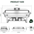 thumbnail image 2 of Chafing Dish Buffet Set of 2, 8QT Stainless Steel Rectangular Chafers and Buffet Warmer Sets for Catering, Foldable Complete Set with 1/3 Food Pan, Lid, Fuel Holder for Event Party Holiday, 2 of 7