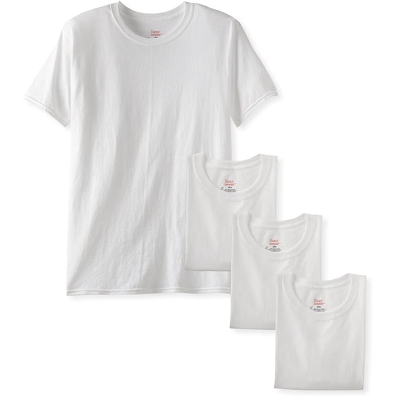 Hanes Men's 4-Pack FreshIQ Crew Shirt, White, X-Large
