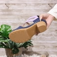thumbnail image 3 of HomeDM Womens Platform Chunky Heels Sandals Color Block Open Toe Ankle Strap Slides Sandals Summer Dress Shoes, Purple Size 5.5, 3 of 9