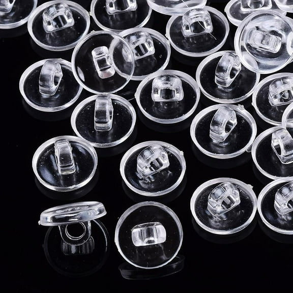 200 Pcs Transparent Charm Base Settings AS Plastic Blank Dome Making Kit Base Blank Tray Settings Flat Round with Glass Cabochons for Badge Corsage Jewelry Making