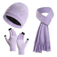 thumbnail image 3 of Baqcunre Clearance! Scarf, Hat, Glove Set, Women's New Winter Thickened Warm Hat Scarf Glove Knitted Three Piece Set, Scarf for Women, ,, 3 of 5