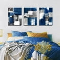 thumbnail image 4 of Blue and Gray Abstract Wall Art for Living Room Wall Decor Modern Paintings Canvas Prints Framed Art Ready To Hang for Bathroom Bedroom Office Decor Artwork Print Size:12x16 inch x 3 Piece, 4 of 7