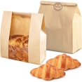 thumbnail image 1 of 25Pcs Kraft Paper Bread Bags, Brown Bakery Bags for Homemade Bread & Food Packing Storage with Clear Window, Sourdough Loaf Bread Bags with Label Seal Stickers, 1 of 7