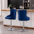 thumbnail image 2 of Alexent Tabourets de Bar en Velours Pivotant Réglables 43.7"-51.6" en Bleu Marine (Lot de 2), 2 of 8
