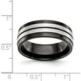 thumbnail image 4 of Stainless Steel Brushed And Polished Black Ip-Plated 8mm Band (Size 12) Made In China sr628-12, 4 of 5