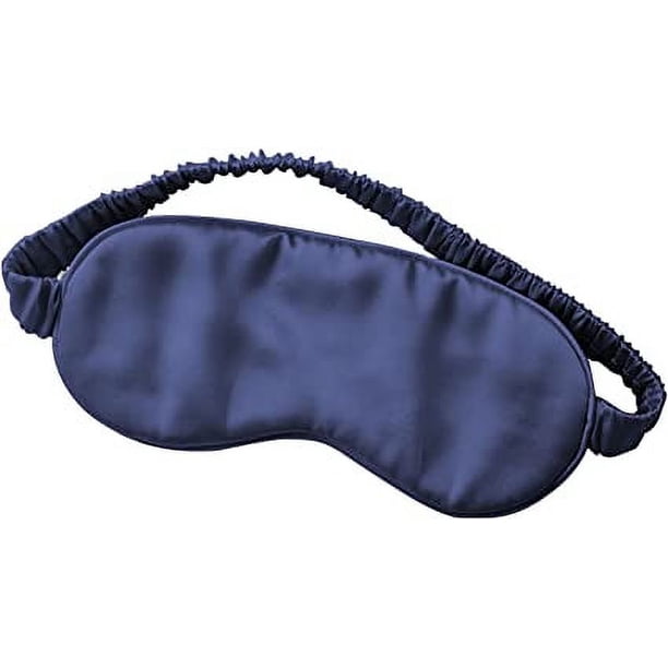 Antifaz para dormir Antifaz de seda para ojos (azul oscuro), antifaz para ojos de seda natural pura de morera para dormir cómodo con los ojos vendados sombreado suave para mujeres/hombres/adultos oso de fresa Electrónica
