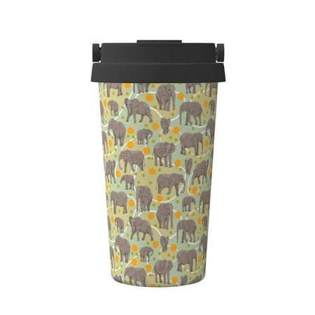 

Zeuib African bush elephant Print Stainless Steel Vacuum Insulated Coffee Travel Mug Insulated Coffee Mug Travel Mug with Lid Thermal Cup for Outdoor