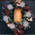 thumbnail image 4 of 24 x Adornos para árboles de Navidad con copos de nieve Adornos para árboles de Navidad blancos con purpurina, 4 of 6