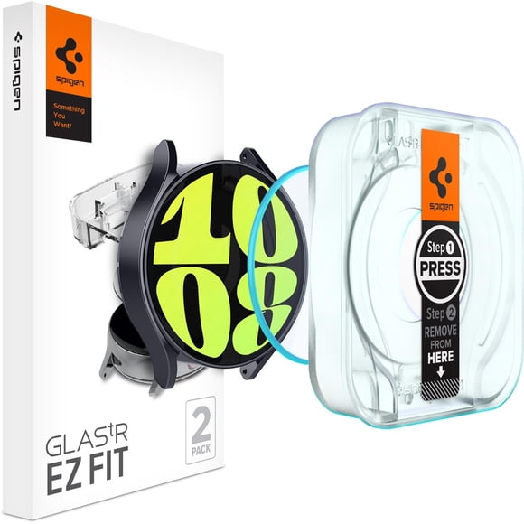 Protector de pantalla Spigen Glastr EZ FIT para Galaxy Watch 6 44 mm, paquete de 2