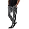 thumbnail image 2 of Ma Croix Mens Stripe Track Pants with Button Accent Casual Stretch Slim Fit, 2 of 8