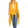 thumbnail image 1 of Open Front Draped Sheer Lightweight Cardigan Long Vest Little Bird Print, 1 of 3