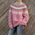 thumbnail image 1 of Women's Elegant Ribbed Knit Crew Neck Sweater Long Sleeve Loose Fit for Casual Daily Work, 1 of 1