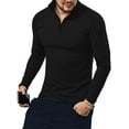 thumbnail image 4 of MLANM Men's Long Sleeve Polo Shirts Quarter-Zip Casual Slim Fit Mock Neck Basic Designed Cotton Shirts Male Tops, 4 of 8
