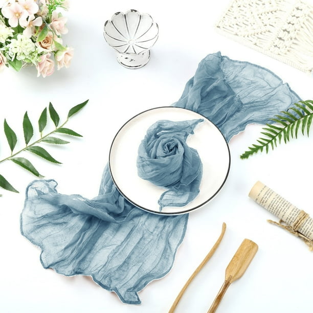 pstuiky Servilletas de tela arrugada estilo bohemio manteles individuales para decoración de mesas de bodas servilletas plisadas para el hogar servilletas románticas con falda plisada.