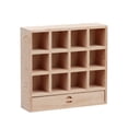 thumbnail image 4 of figatia Doll House Display Shelf with Drawer Wooden Mini 12 Compartment Locker Model for, 4 of 9