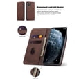 thumbnail image 4 of Flip Leather Multi Card Holder Phone Case & Stand Compatible With iPhone 15 in Brown, 4 of 6