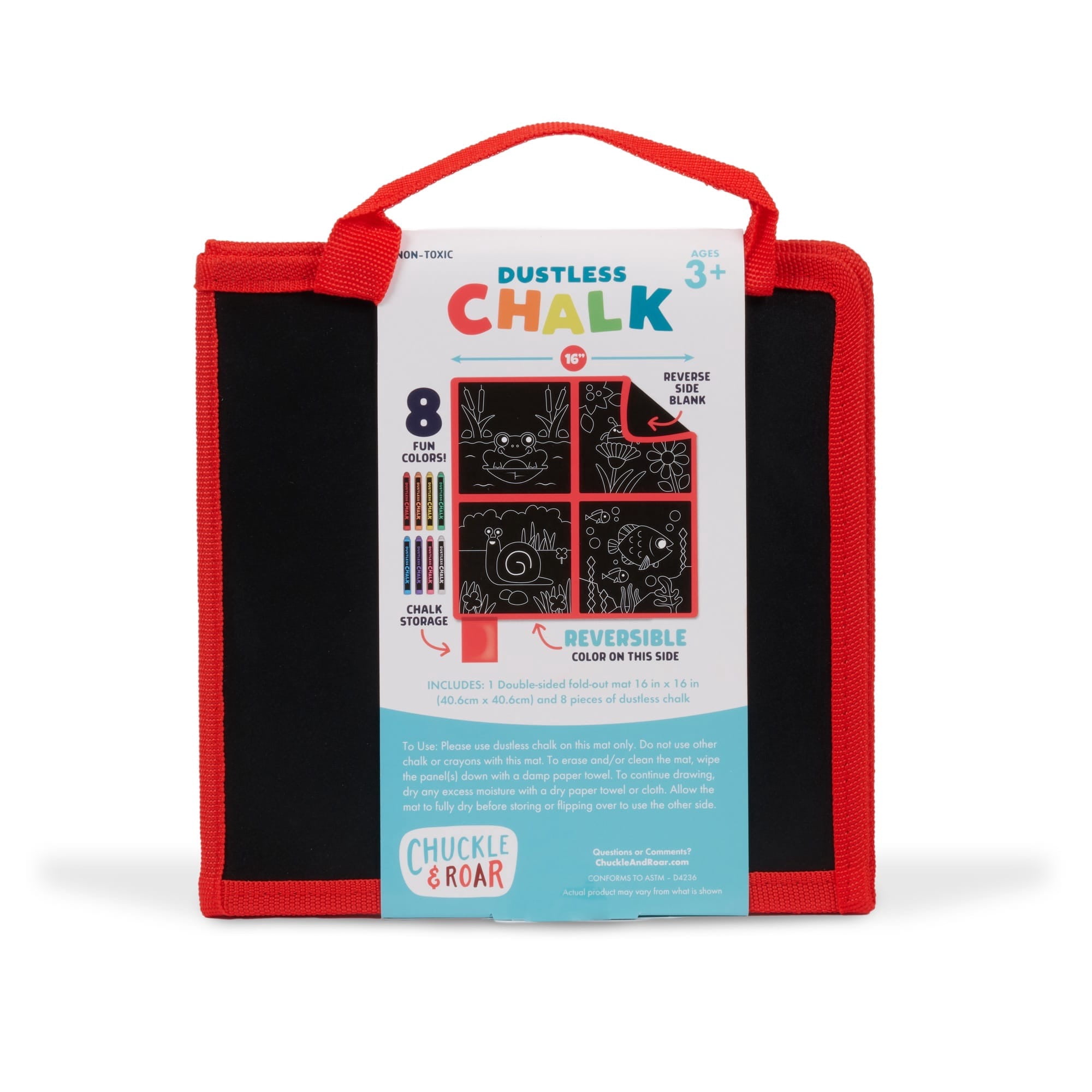 Chuckle & Roar Dustless Chalk, Travel & Floor Set for Children Ages 3 and Up, by Buffalo Games
