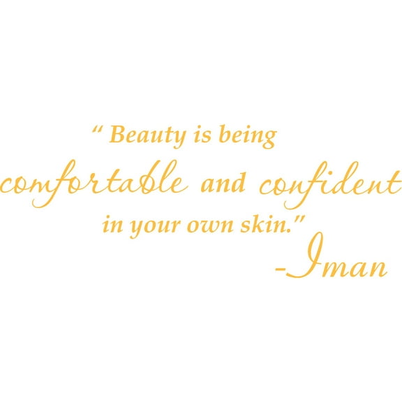 Gold 22" x 8" Beauty is being comfortable and confident in your own skin. -Imar Vinyl Wall Art Home Decor Decal Sticker