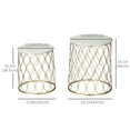 thumbnail image 3 of Outsunny Set of 2 Patio Round Nesting Coffee Table Set, Outdoor Stacking End Side Table with Metal Frame for Garden, Balcony, Backyard, Gold, 3 of 10