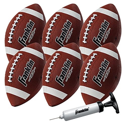 Football Franklin Jr Grip-Rite 100, paquete de 6 con bomba de inflado