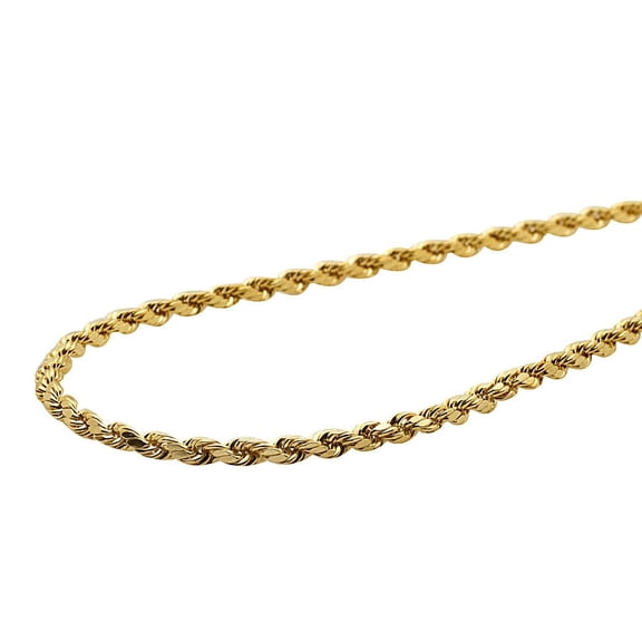 10K Yellow Gold 2 MM Hollow Rope Chain 16-28 Inches-22"