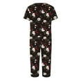 thumbnail image 4 of UPPADA Halloween Pajama Set Women 2 Piece Cute Pj Sets Short Sleeve Button Down Tops and Long Pants Funny Ghost Print 2pc Pajamas Loose Fit Pjs Set Black,XXL, 4 of 5