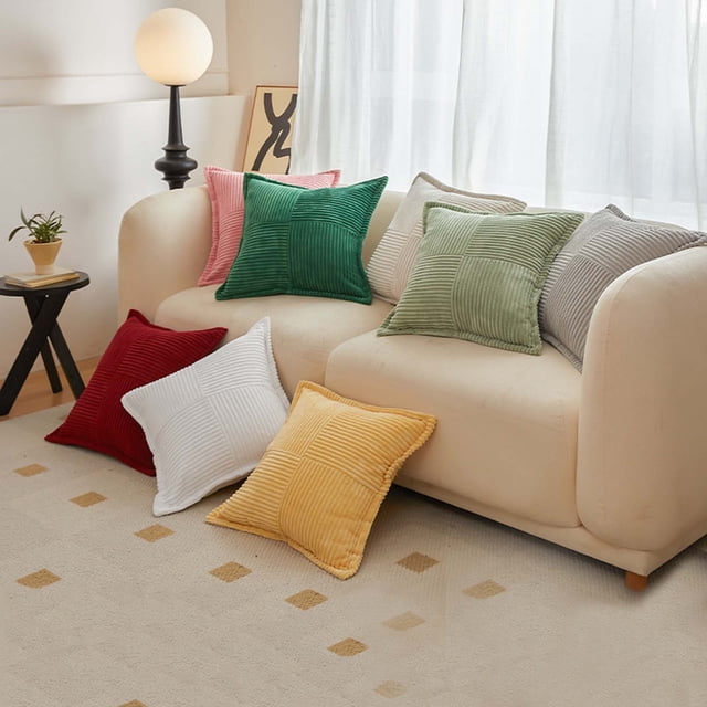 Clearance Tyidzon Pillow Cases Solid Color Pillow Case Corduroy Corn Patchwork Crimped Pillow Cushion Cover, Pillowcases