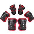 thumbnail image 1 of SET DE PROTECCIÓN INFANTIL PARA PATINAJE, SCOOTER Y BICICLETA – RODILLERAS, CODERAS Y MUÑEQUERAS CON CARCASA ANTIGOLPES Y MALLA TRANSPIRABLE – COMODIDAD Y SEGURIDAD PARA NIÑOS Y NIÑAS - COLOR ROJO, 1 of 10