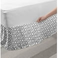 thumbnail image 2 of Geometric Bed Skirt, Modernistic Dotwrok Pattern of Monochrome Stars Created with Squares, Elastic Bedskirt Dust Ruffle Wrap Around for Bedding Decor, 4 Sizes, Charcoal Grey and White, by Ambesonne, 2 of 2