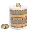 thumbnail image 2 of Kente Pattern Piggy Bank, Stripes Zig Zag Dots Design with Geometric Borders Native Traditional Design, Ceramic Coin Bank Money Box for Cash Saving, 3.6" X 3.2", Multicolor, by Ambesonne, 2 of 4