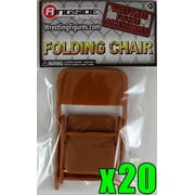 Angle View: Package Deal - 20 Brown Folding Chairs Toy Wrestling Action Figure Accessories